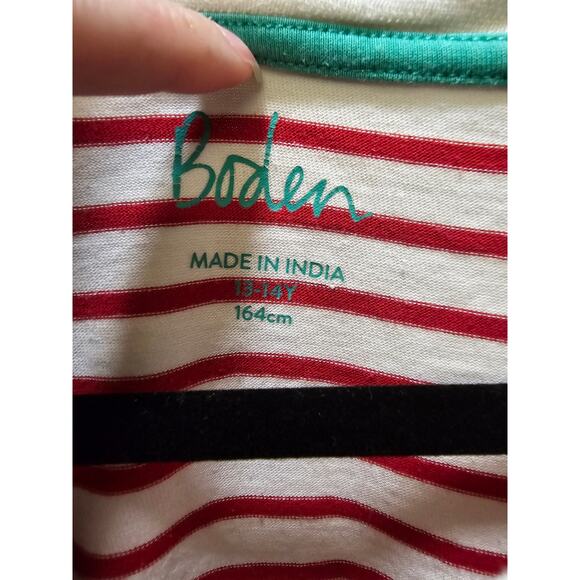 Boden 13-14Y striped lion crown embroidered front pocket long sleeve shirt - Picture 2 of 8